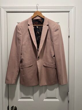 Topman Dusty Pink Single-Button Notch Lapel Blazer
